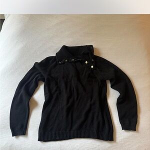 Vintage lauren ralph lauren high mock neck boat neck button sweater
